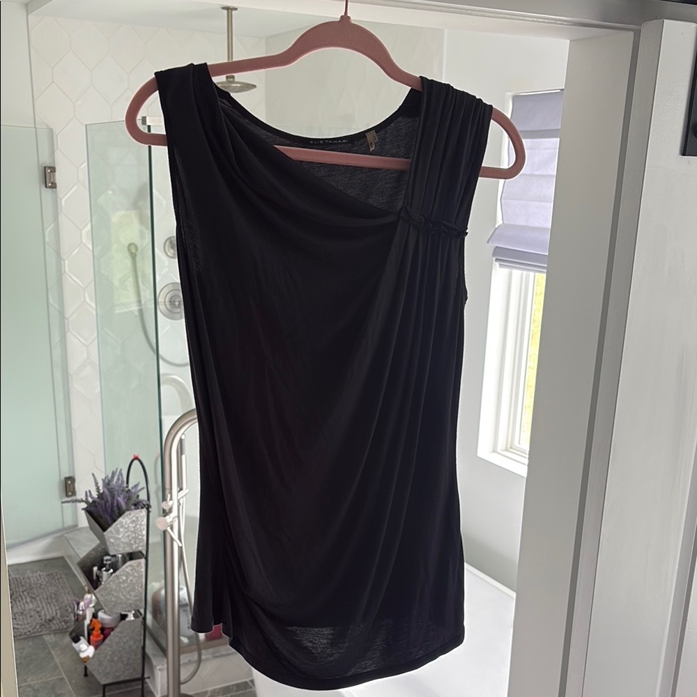 Elie Tahari Black Draped tank top